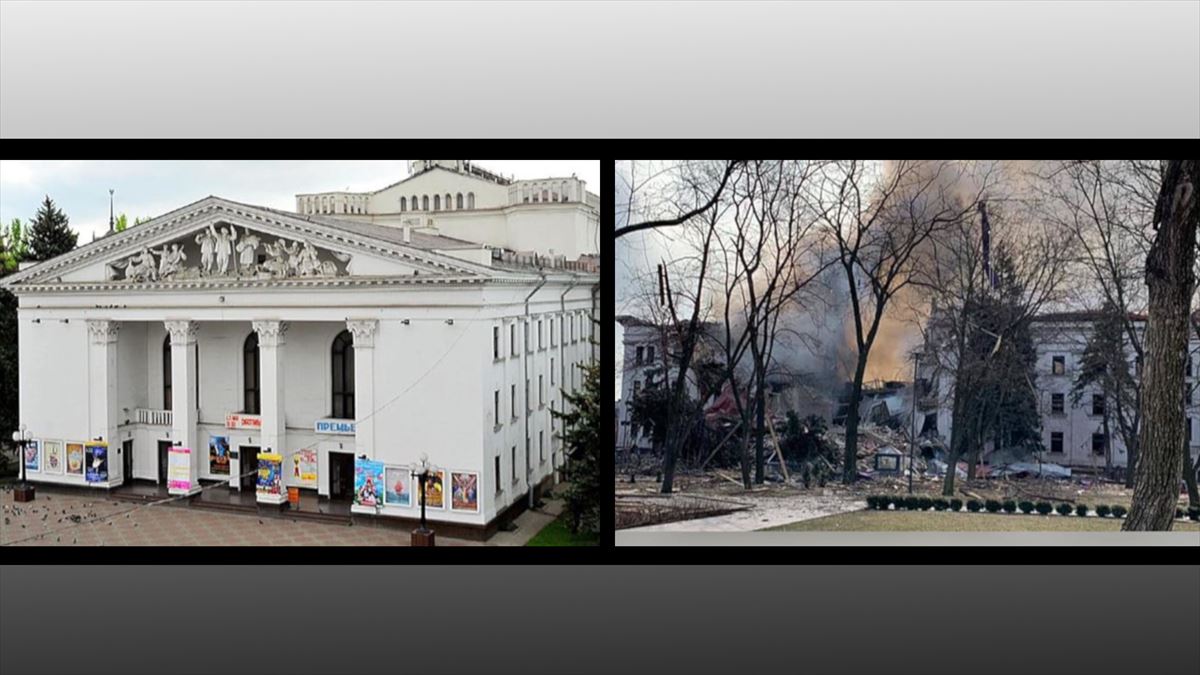 Ucrania denuncia el bombardeo de un teatro en Mariúpol que servía de refugio a "cientos" de personas