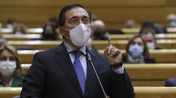 El ministro de Asuntos Exteriores, José Manuel Albares, en el Senado. Foto: EFE