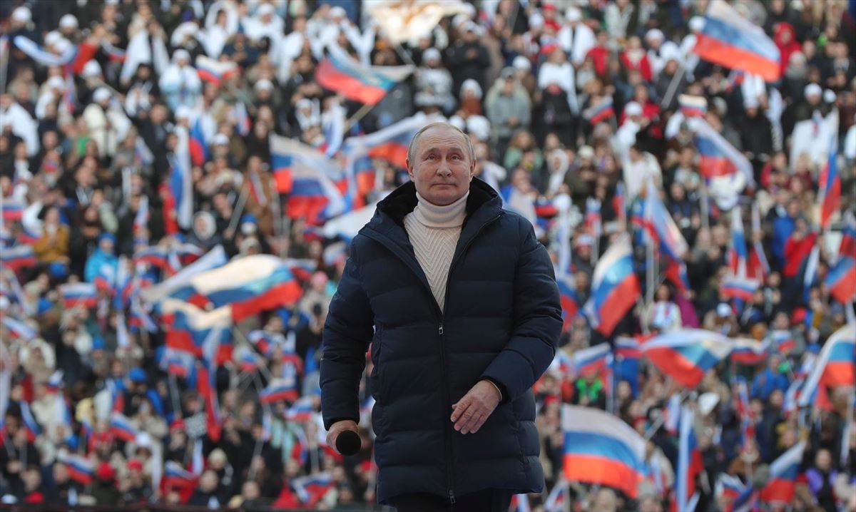 Vladimir Putin durante un acto político en Moscú. Foto de archivo: EFE