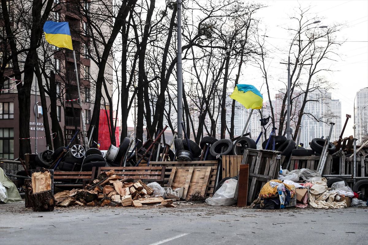 Barricada en Kiev.