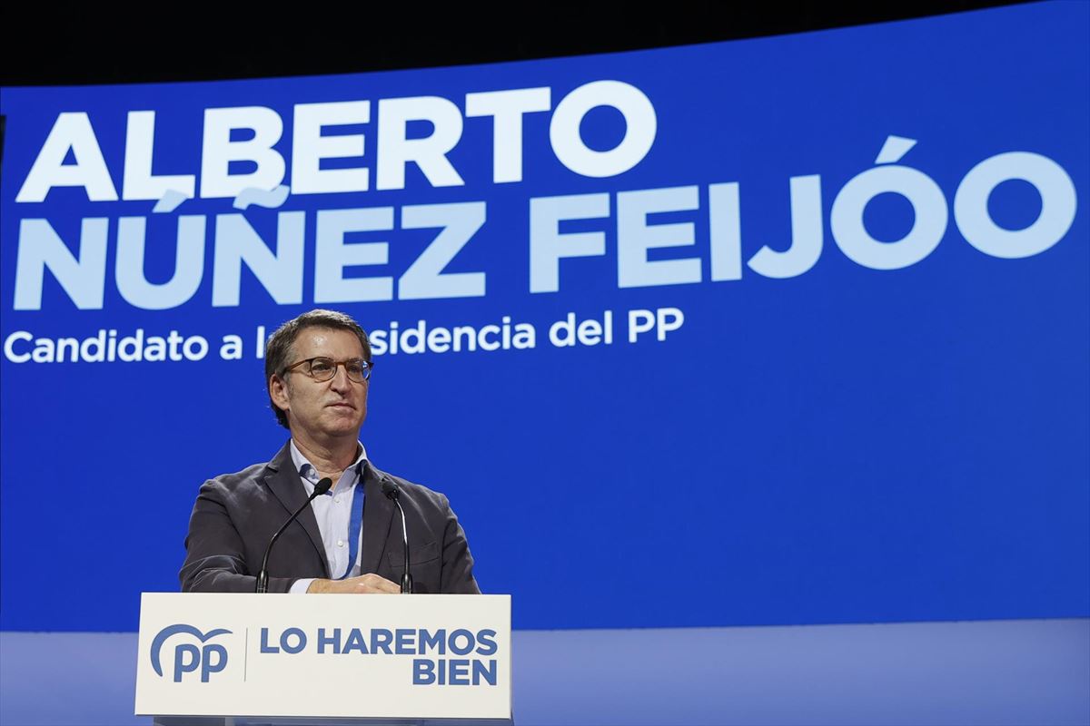 Alberto Nuñez Feijoo Alderdi Popularra zuzentzeko hautagai bakarrak. Argazkia: EFE