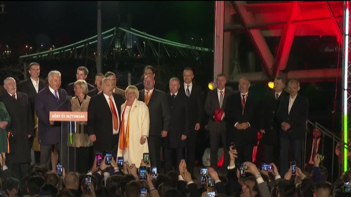 Orbán celebrando su victoria