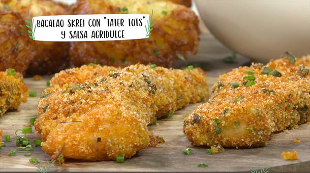 Bacalao Skrei con “tater tots” y salsa agridulce