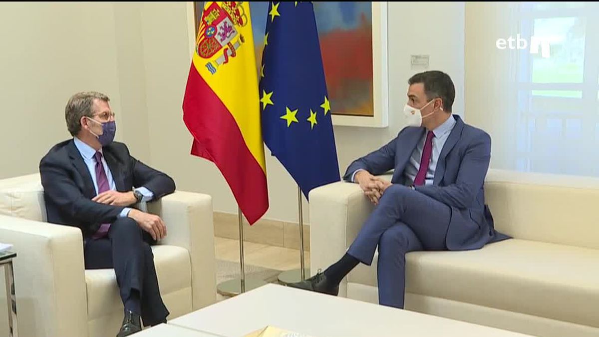 Sánchez y Feijóo. Imagen obtenida de un vídeo de EITB Media.