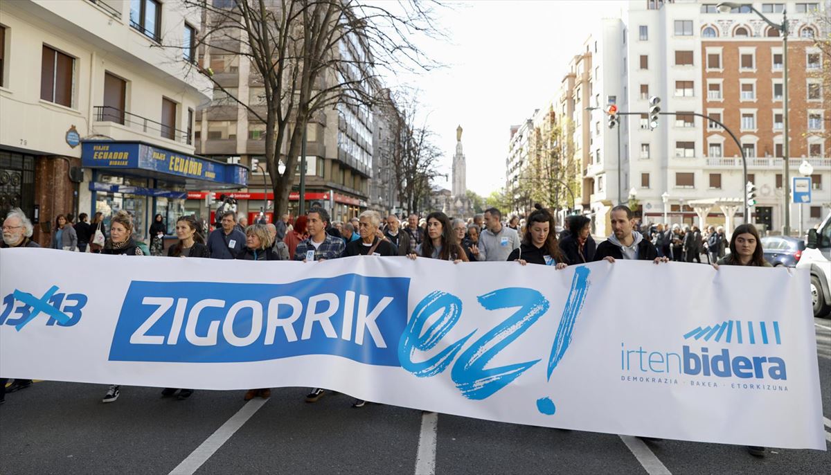 Manifestación en Bilbao contra la sentencia del 13/13. Foto: EFE