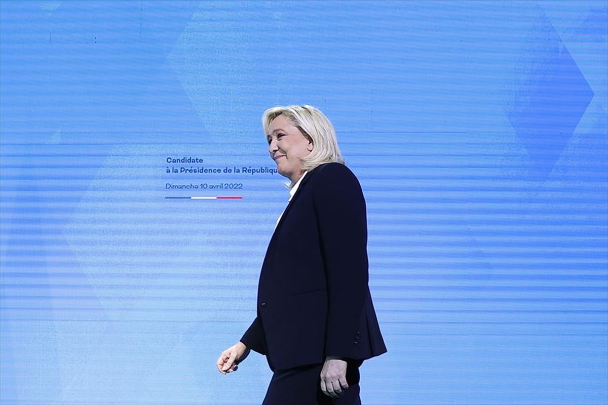 Marine Le Pen, hoy, tras conocer los resultados. Foto: EFE