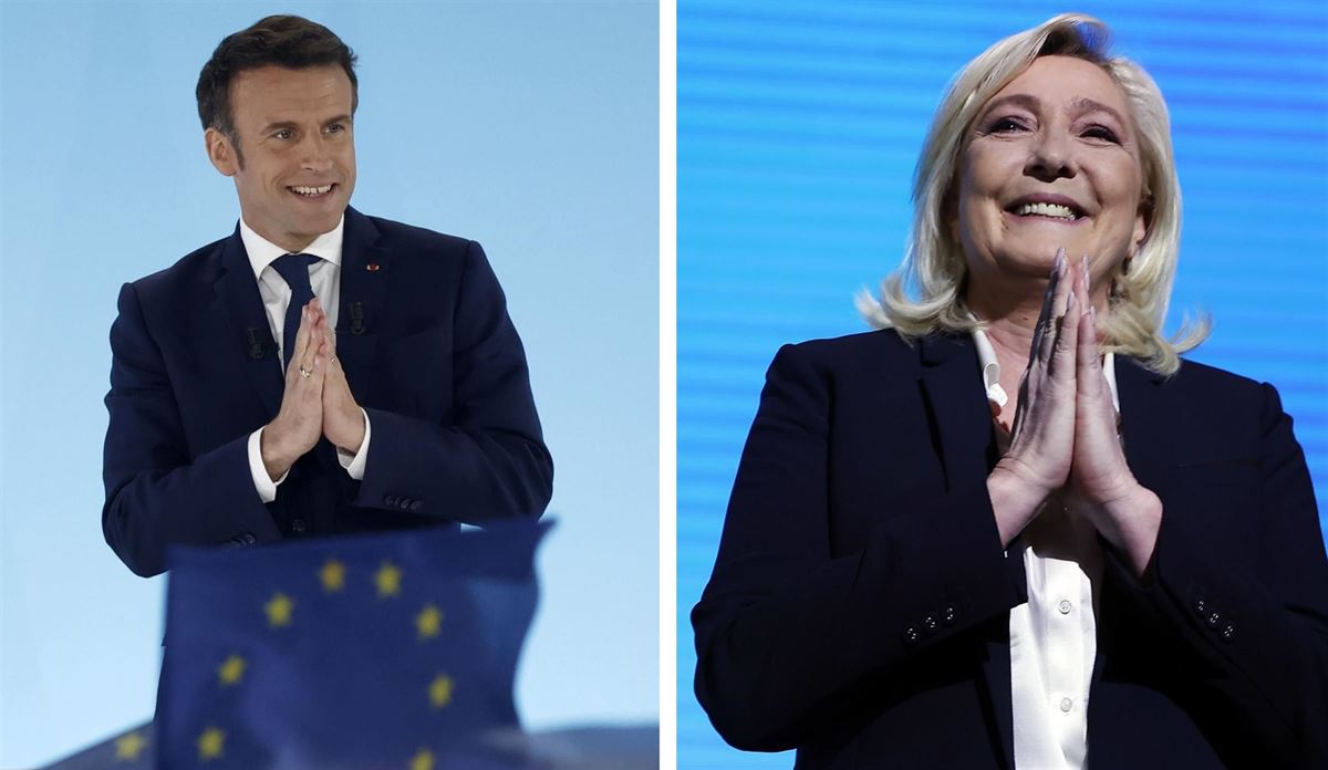 Le Pen eta Macron. Foto: EiTB