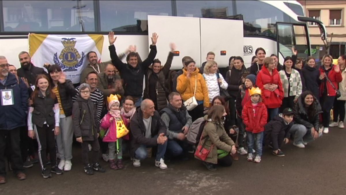Los refugiados llegados a Bilbao. Imagen obtenida de un vídeo de EITB Media.