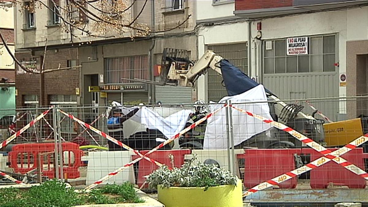 Accidente laboral mortal en el barrio de La Milagrosa de Pamplona. Imagen: EiTB Media