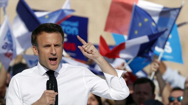 El presidente francés y candidato a la reelección, Emmanuel Macron, en Marsella. Foto: Efe