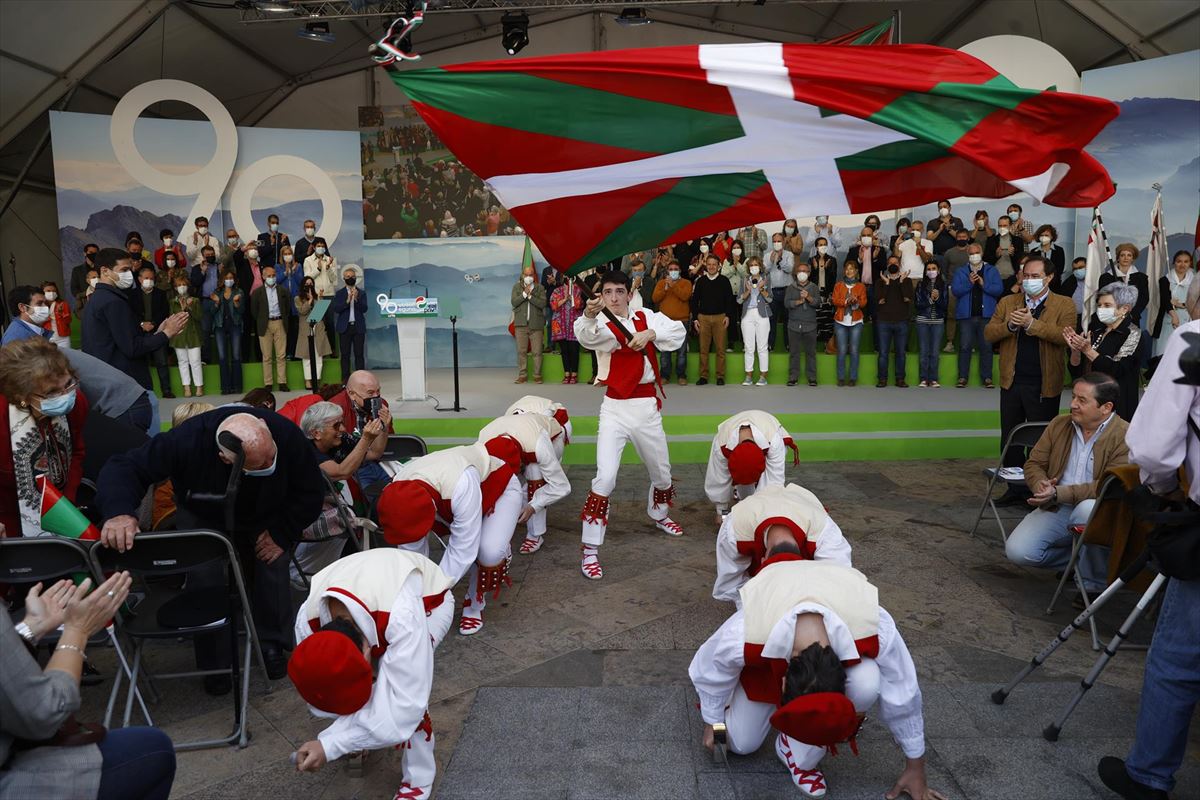 Imagen de la celebración del PNV del Aberri Eguna 2022. Foto: EFE