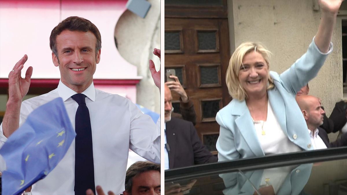 Emmanuel Macron y Marine Le Pen, en el último día de campaña