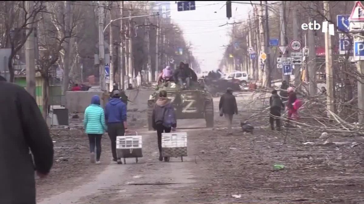 Guerra en Ucrania. Imagen obtenida de un vídeo de EITB Media