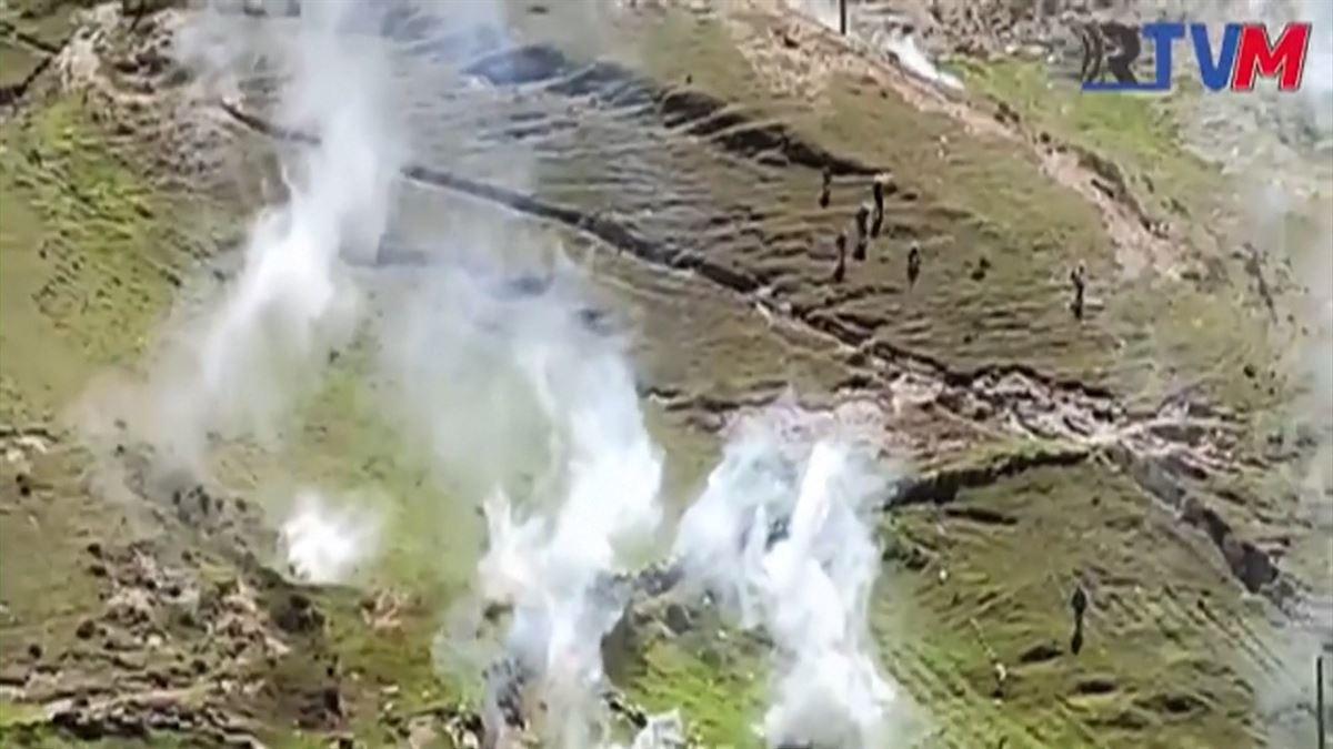 Incidentes en la mina. Imagen obtenida de un vídeo de Agencias.