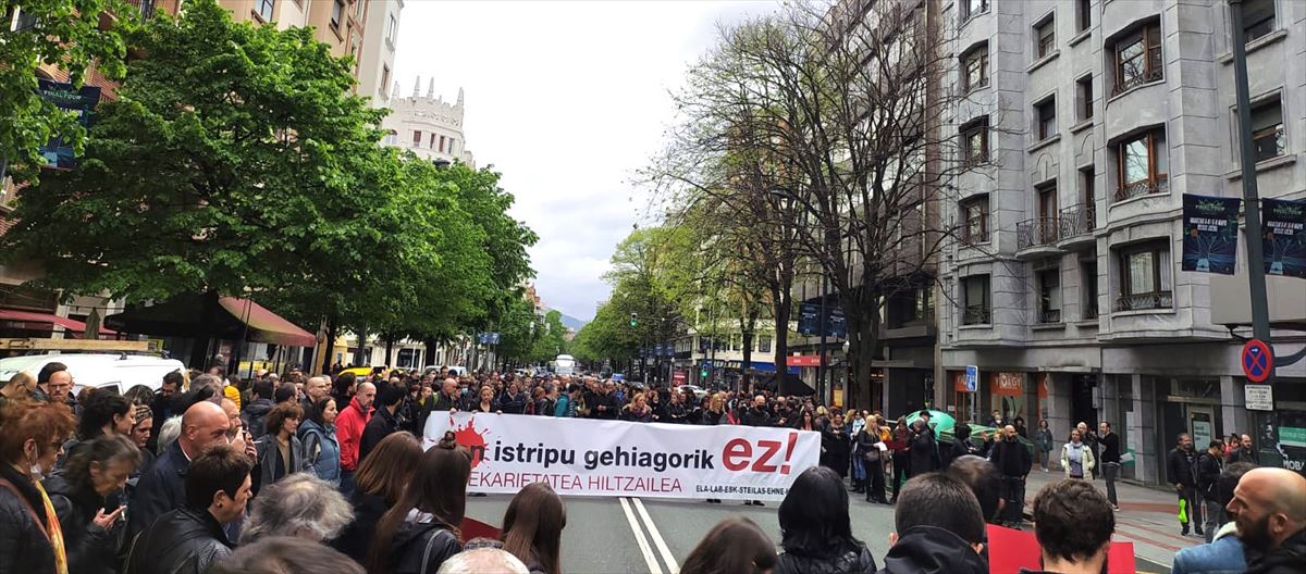 Manifestación contra la precariedad en Bilbao. Imagen: @LABsindikatua