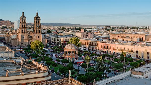 Panorámica de la Plaza de Armas de Durango en Méjico