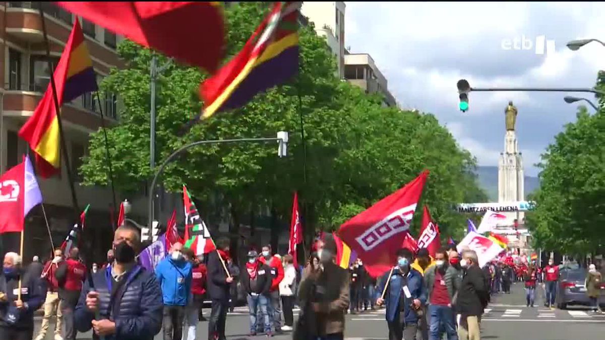 Movilizaciones del 1 de mayo. Imagen obtenida de un vídeo de EITB Media