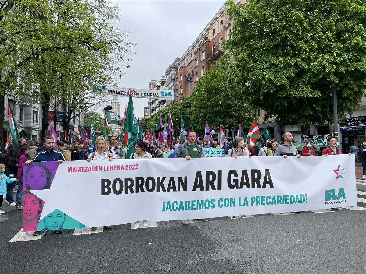 Manifestación convocada por ELA, en Bilbao. Foto: @ELABilbo