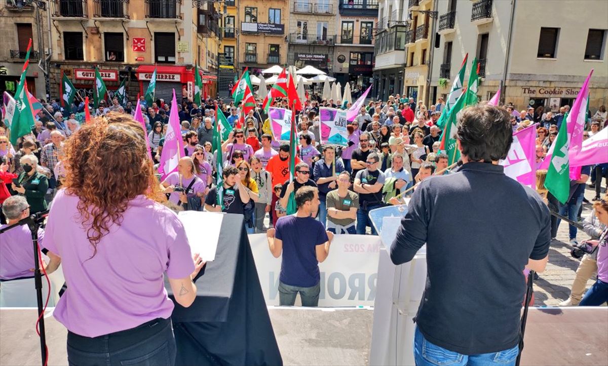 Manifestación convocada por ELA, en Pamplona. Foto: @ELANafarroa