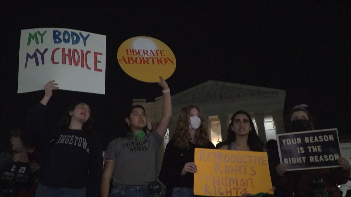 Protesta en Washington. Imagen obtenida de un vídeo de Agencias.
