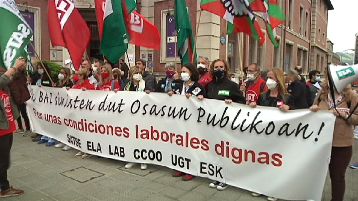 Imagen de una de las protestas de los sindicatos