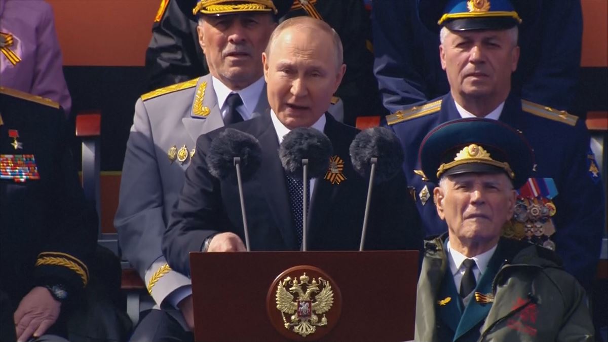 Vladimir Putin Errusiako presidentea Garaipenaren Eguneko hitzaldian