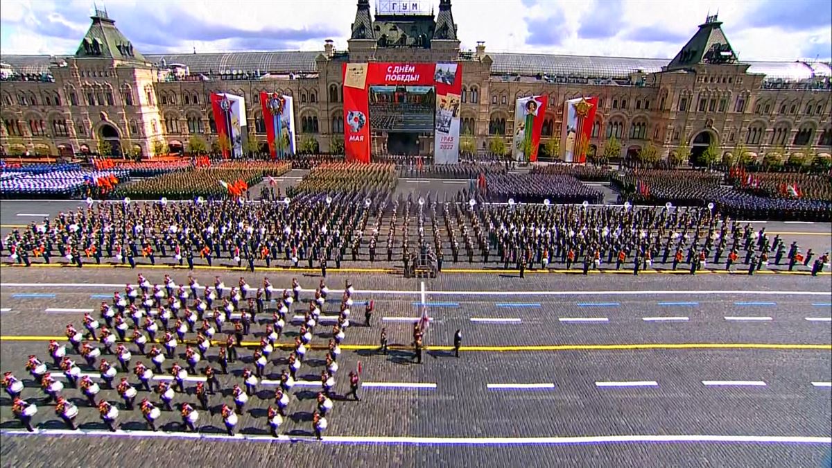Desfile militar en Moscú. Imagen obtenida de un vídeo de Reuters.