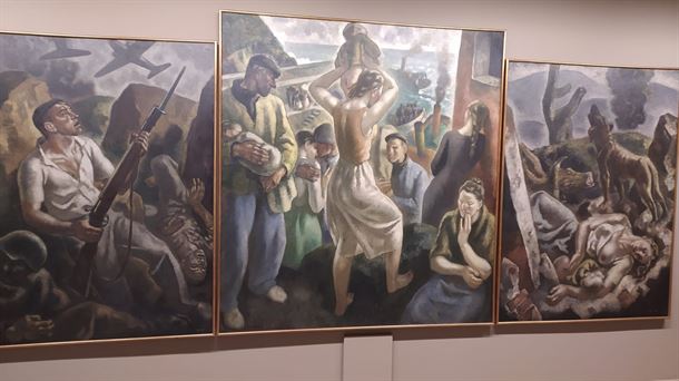 El tríptico de la guerra de Aurelio Arteta expuesto en el Museo de Bellas Artes de Álava 