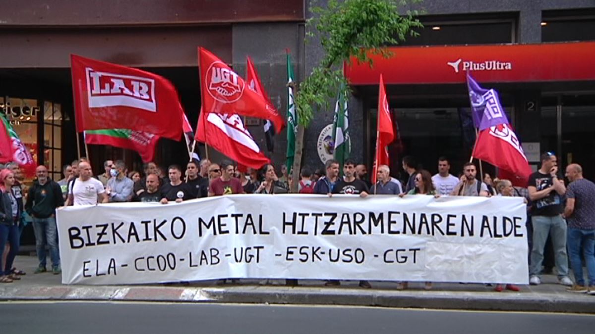 Protesta en Bilbao. Imagen obtenida de un vídeo de EITB Media.