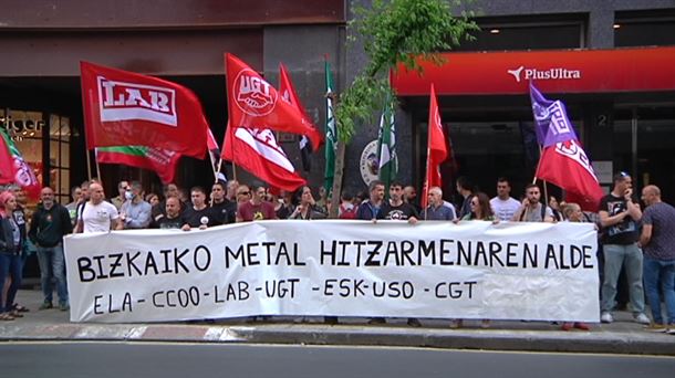 Bizkaiko metalgintzaren mobilizazio bat. 