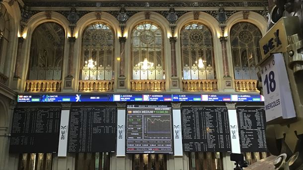 Vista de la Bolsa de Madrid tras la apertura de la sesión este miércoles