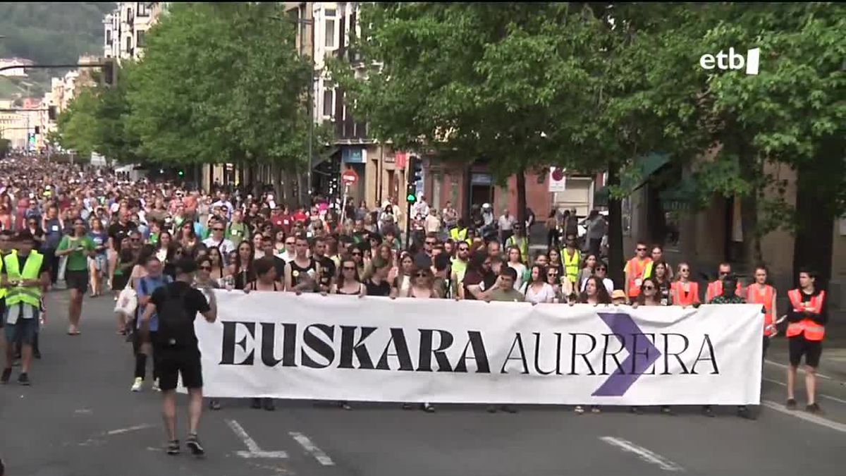 Manifestazioaren burua, Donostian. Argazkia: Amaia Arostegi | EITB Media