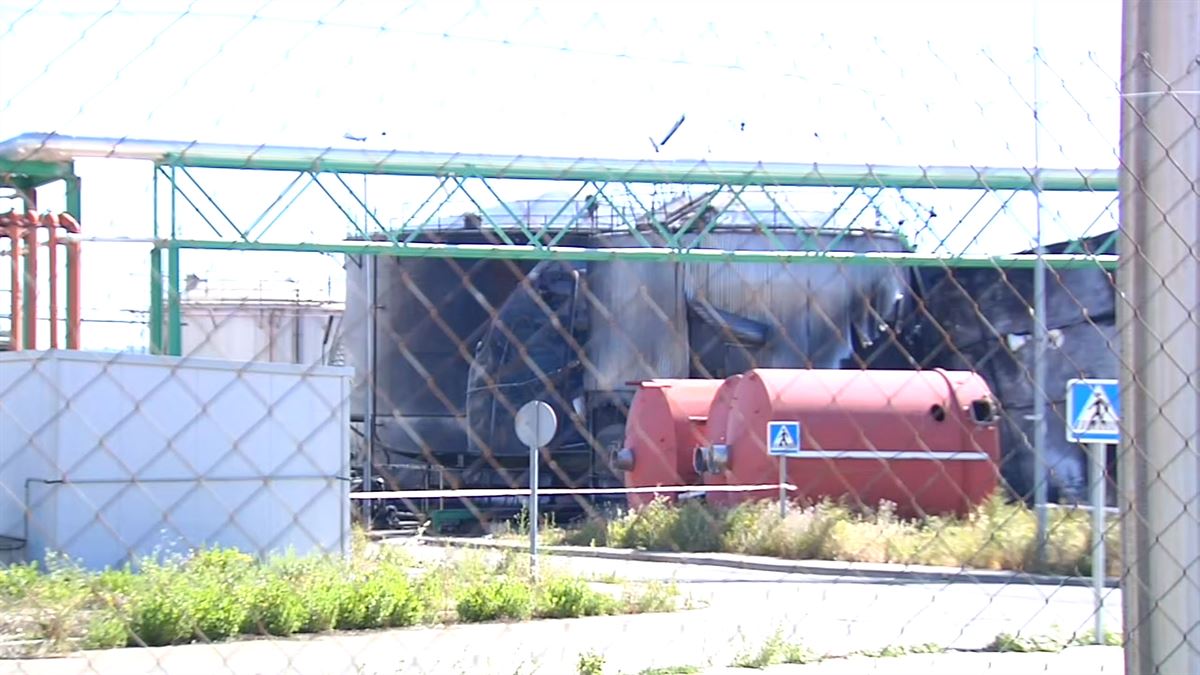 Incendio en Calahorra. Imagen obtenida de un vídeo de EITB Media.