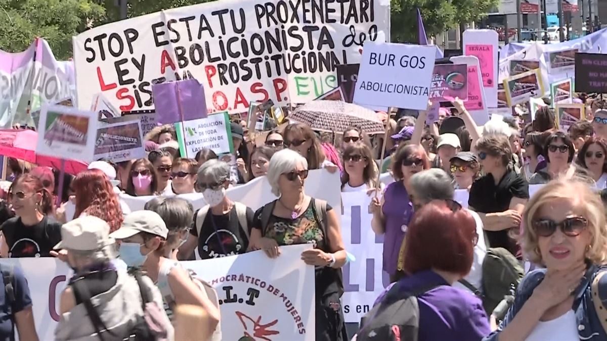 Manifestación por la abolición de la prostitución.