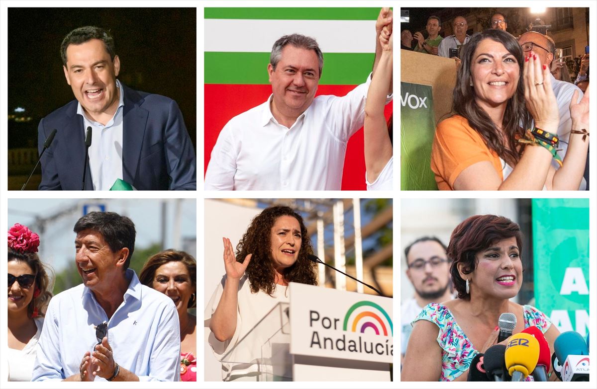 Candidatos en las elecciones de Andalucía. Foto: EFE.