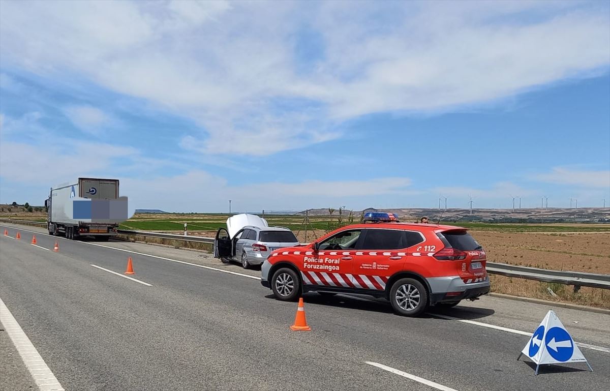 Grave accidente en Fontellas (Navarra). Foto: Policía Foral