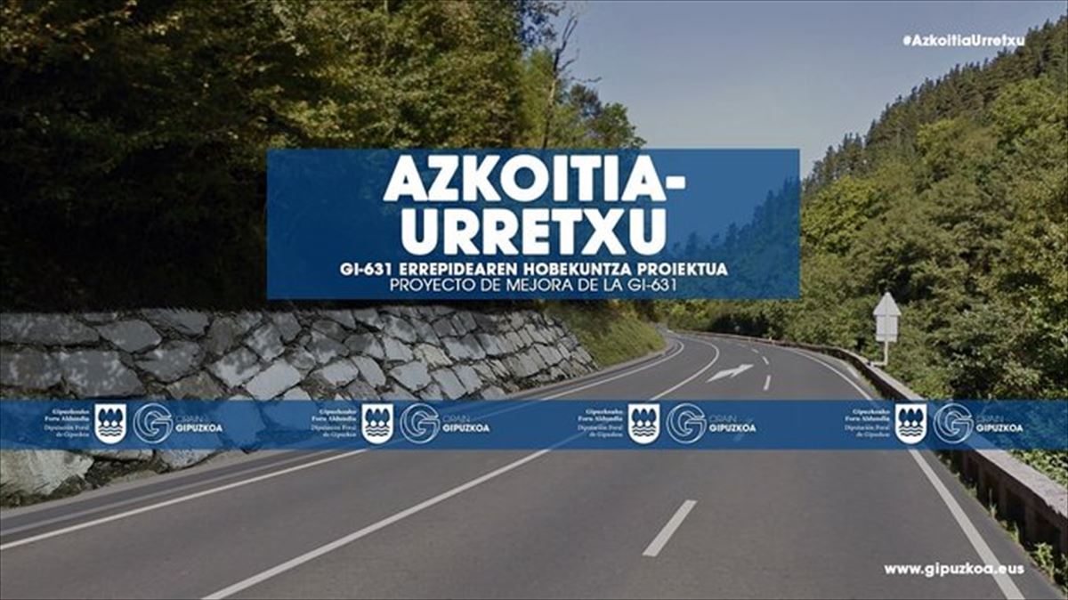 Obras de mejora en la Gi-631 entre Azkoitia y Urretxu. 