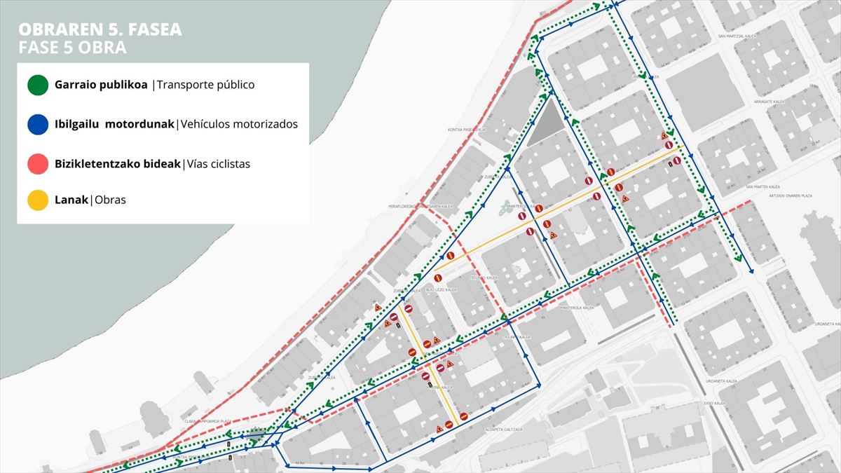 Fase 5 de las obras en el entorno de La Concha. 