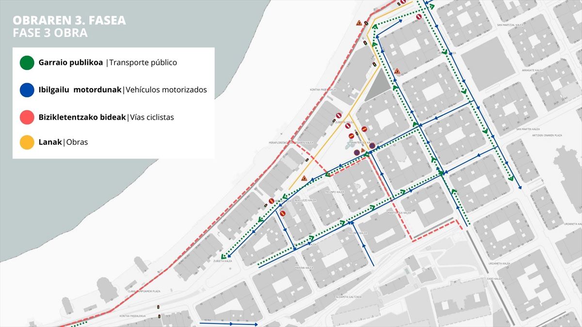 Fase 3 de las obras en el entorno de La Concha. 