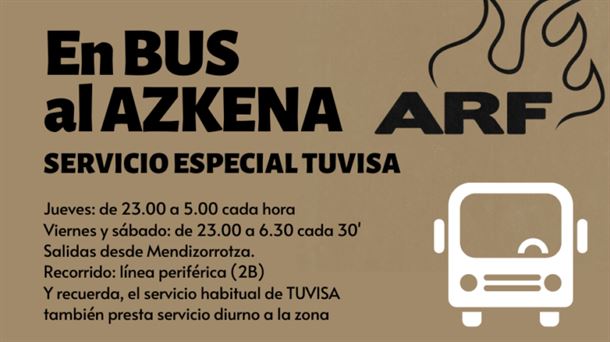 Al Azkena Rock fESTIVAL en autobús público nocturno de TUVISA