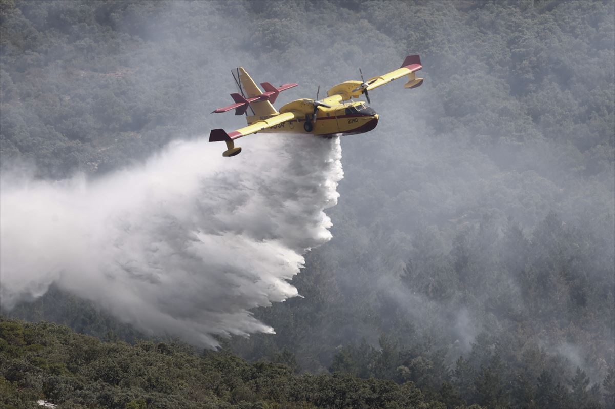 Incendio en la Sierra de Leire. Foto: EFE