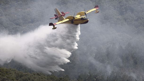 Incendio en la Sierra de Leire. Foto: EFE