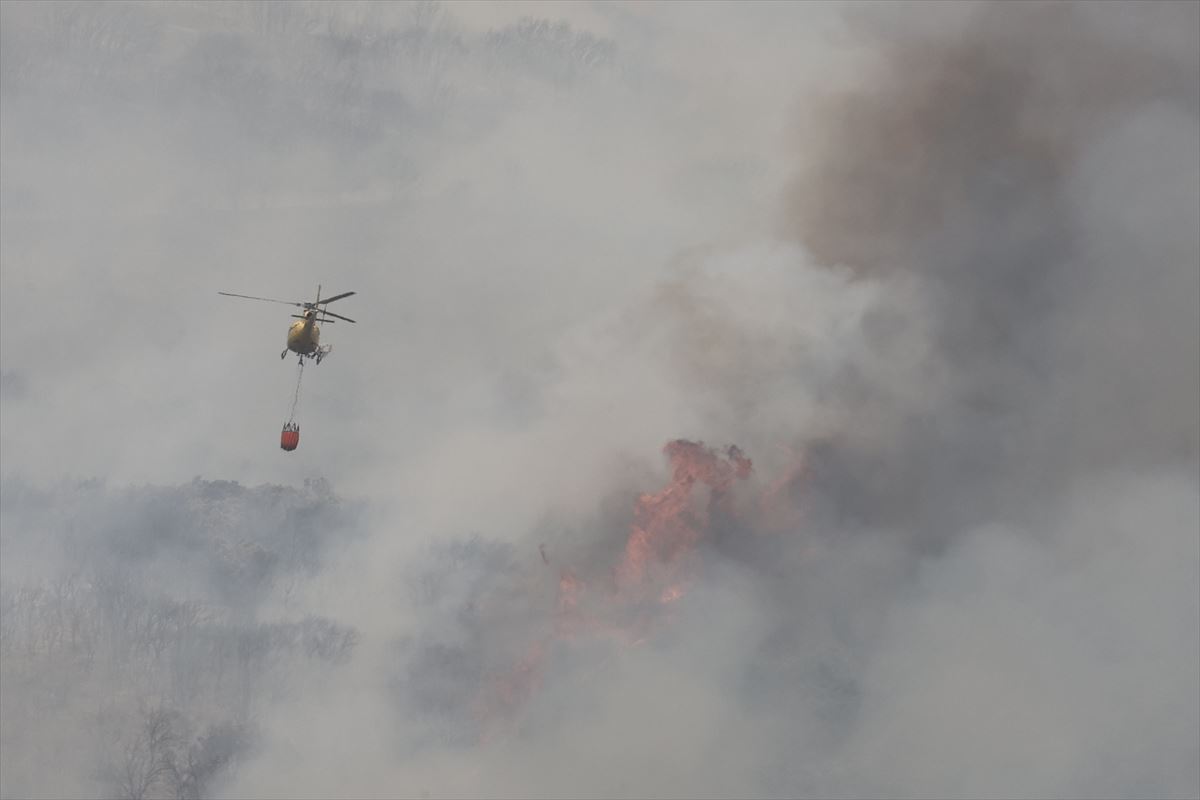 Incendio en la Sierra de Leire. Foto: EFE