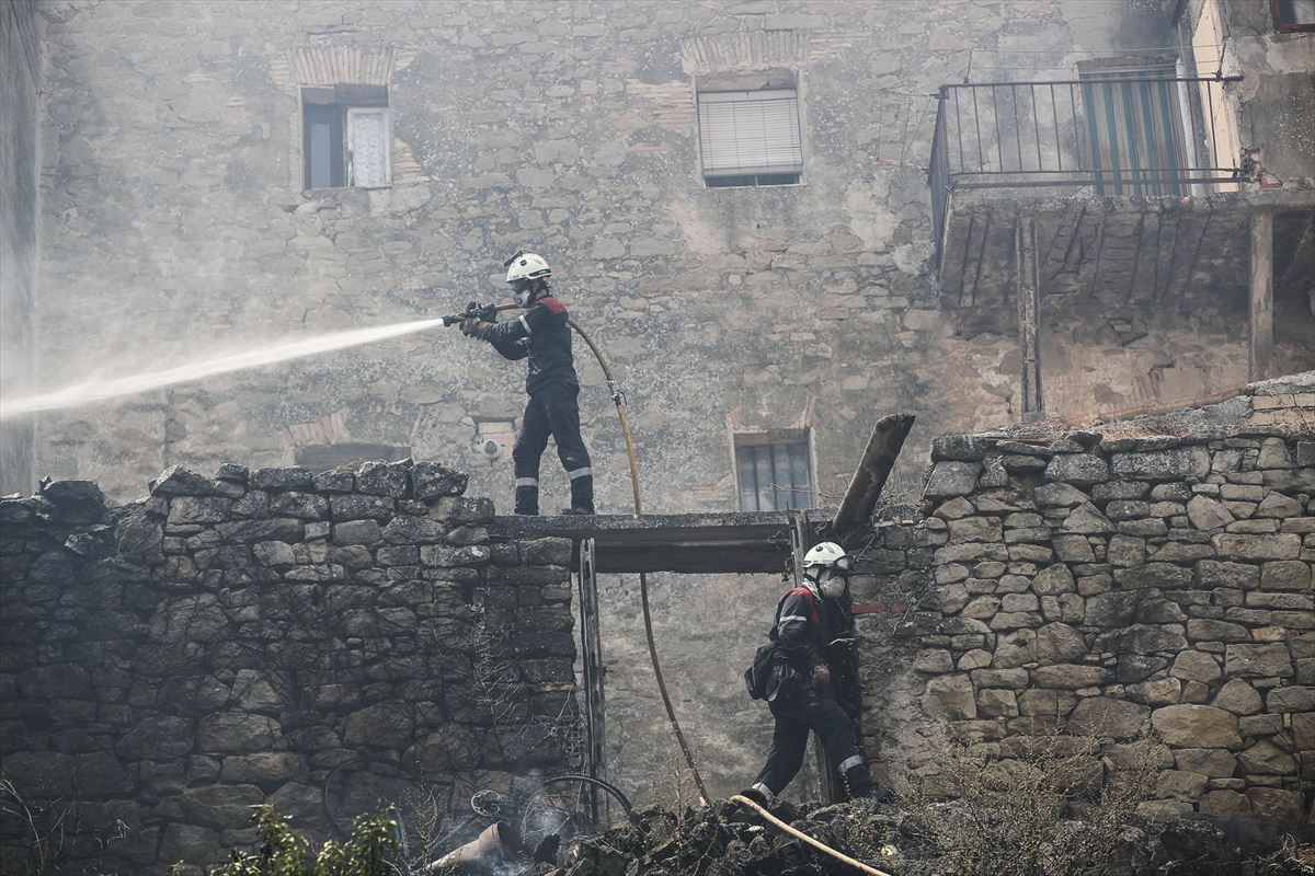 El incendio de San Martín de Unx. Foto: EFE