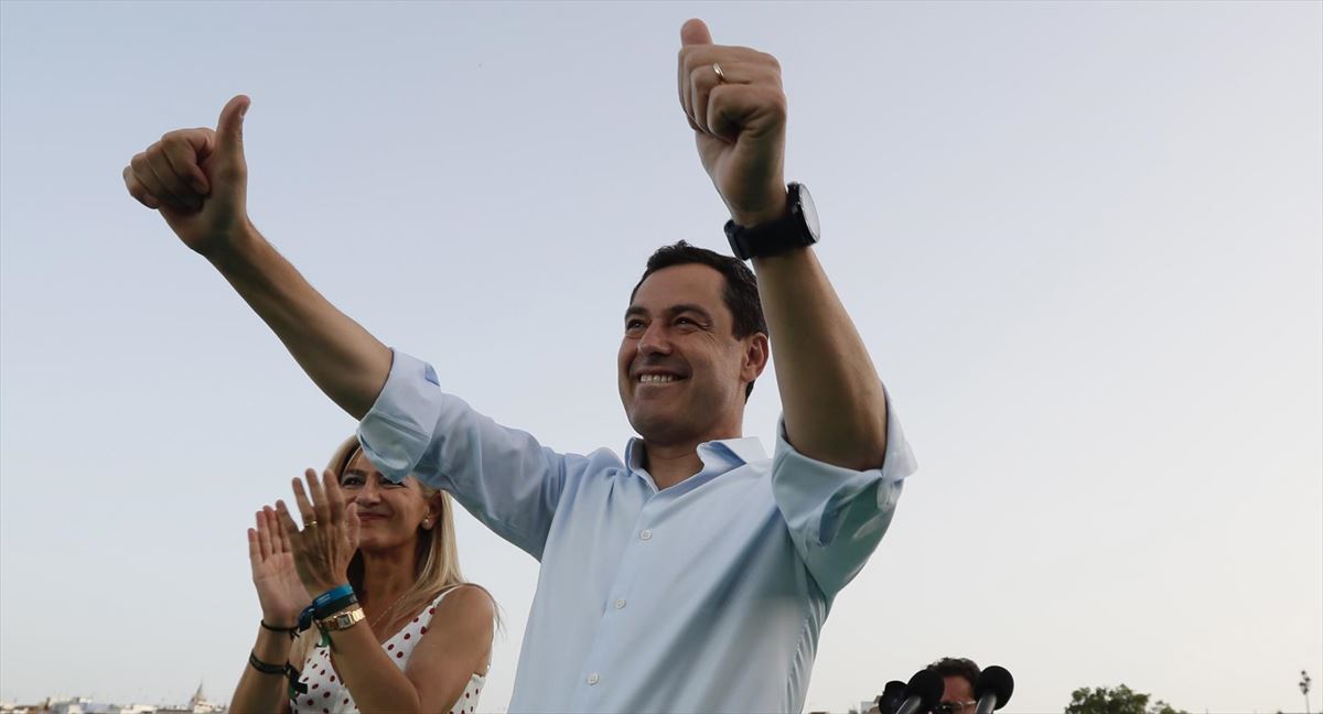 El candidato del PP Juanma Moreno. Foto: EFE.
