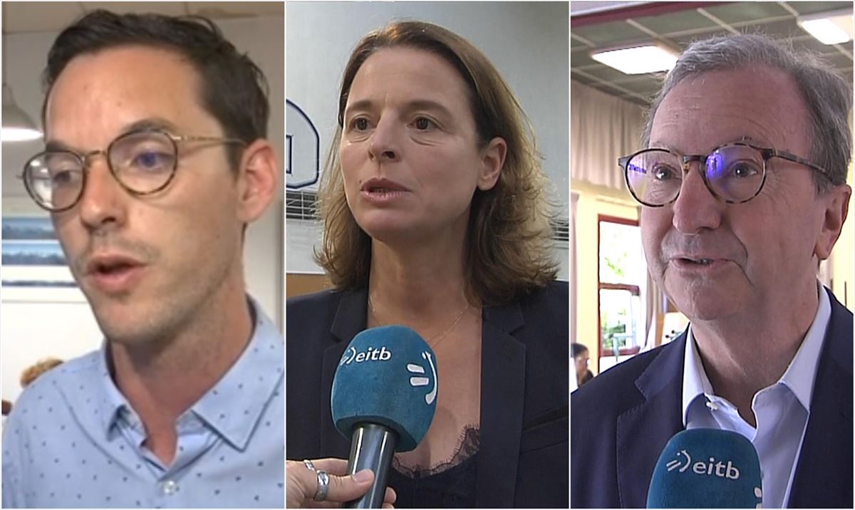 Los tres candidatos ganadores en Ipar Euskal Herria. Foto: EITB Media