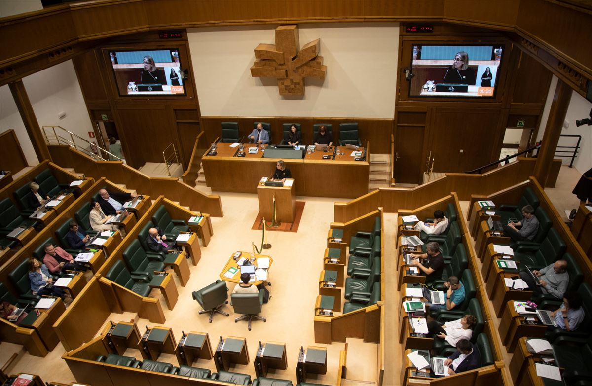 Pleno del Parlamento Vasco, esta tarde. Foto: @PVasco_EuskoL