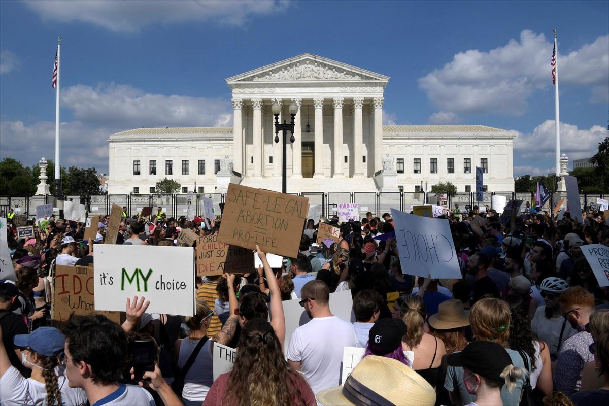 Imagen de la protesta en Washington a favor del aborto libre. Foto: EFE
