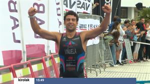 Helene Alberdi y Kevin Viñuela dominan en el Triatlón de Donostia