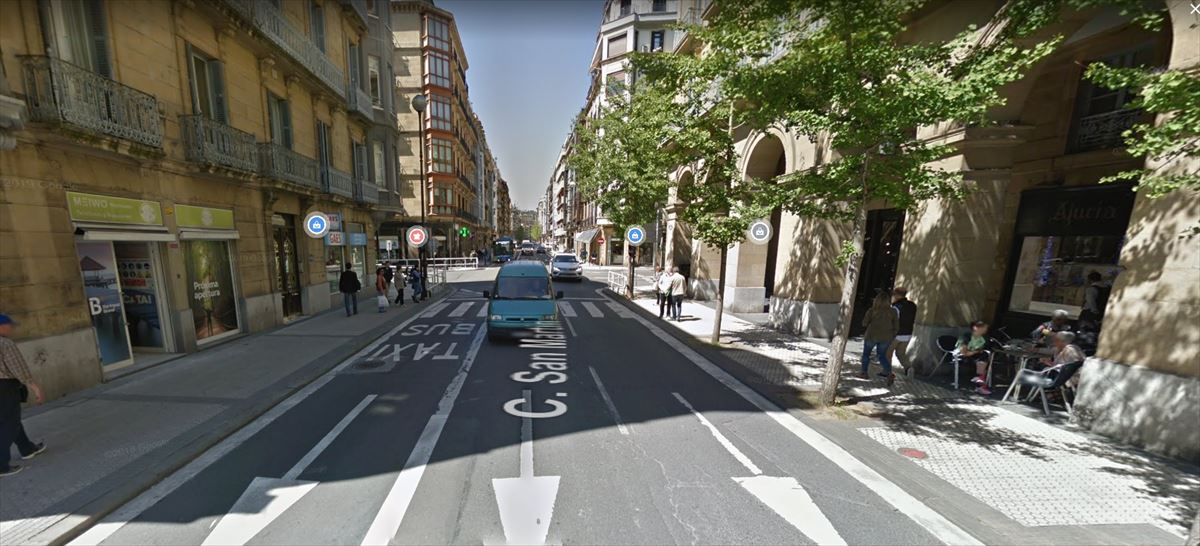 Vista parcial de la calle San Martín, en San Sebastián. Foto: Google Maps.